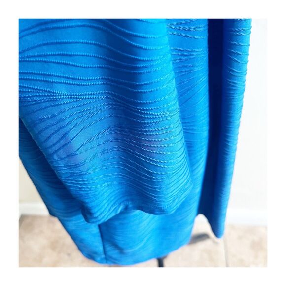 Croft & Barrow Blue Embroidered Wavy Design Cardigan Size 2X Lapel Collar - Picture 13 of 13